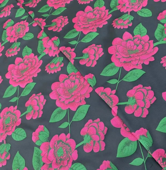 XITONG TEXTILE High quality 100%polyester woven customize fashion flower yarn dyed brocade jacquard fabrics for garment