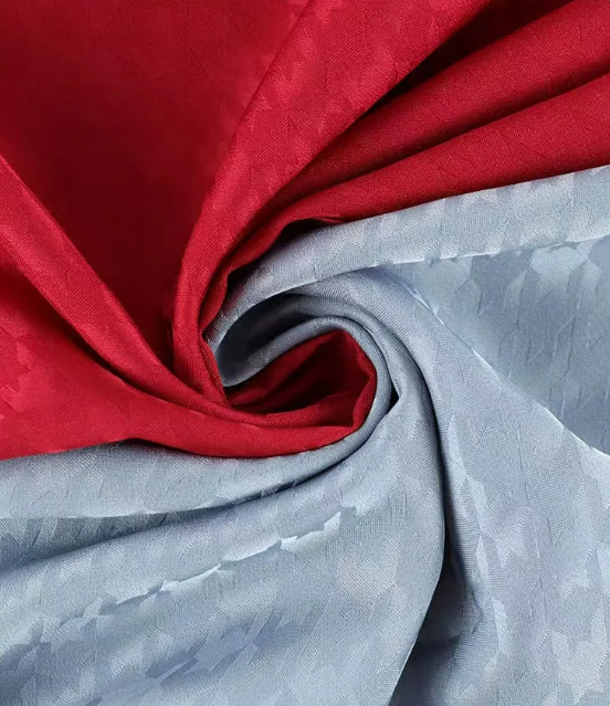 Satin fabric jacquard satin fabrics Dress material New design plover grid pattern wholesale for clothing garment